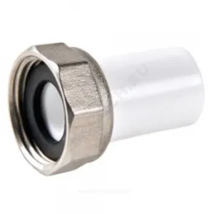Штуцер PP-R комбинированный белый Дн 25х1" с накидной гайкой VALFEX 10135025