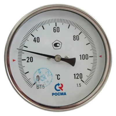 Термометр биметаллический осевой Дк100 L=100мм G1/2" 250С БТ-51.211 Росма 00000002565
