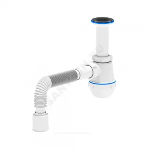 Сифон для умывальника/мойки бутылочный 1 1/2"x40 с гофрой 40х50 литой выпуск с нержавеющей решёткой D=70мм Ани Грот АНИ Пласт A0510