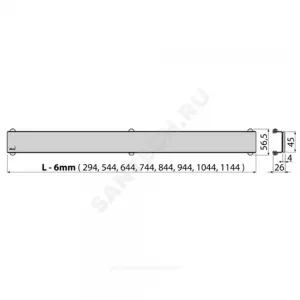 Решетка для душевого лотка нержавеющая сталь, матовая L=650мм Alca Plast POSH-650MN