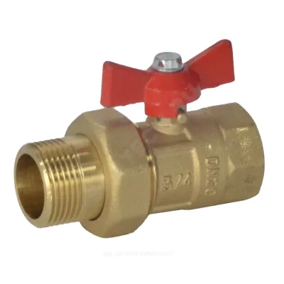 Кран шаровой латунь ПРАКТИК 132 Ду 20 Ру16 ВР/"американка" бабочка ГАЛЛОП 103261