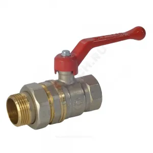 Кран шаровой латунь никель 11Б27фт1М Ду 15 Ру40 ВР/"американка" полнопроходной рычаг VALFEX VF.225.NR1.012