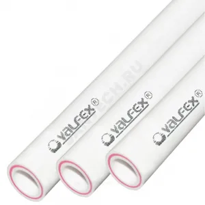 Труба PP-R белая арм стекловолокном Дн 40х6,7 Ру25 SDR6 Т<90С L=4м VALFEX 10106040