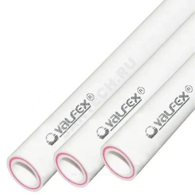 Труба PP-R белая арм стекловолокном Дн 75х12,5 Ру25 SDR6 Т<90С L=4м VALFEX 10106075