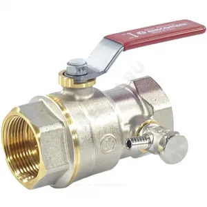 Кран шаровой латунь со спускником R910S никель Ду 15 Ру42 ВР 1/2" рычаг полнопроходной со спускником Giacomini R910SX003