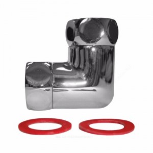 Соединитель для полотенцесушителя латунь Ду 25х20 (1"х3/4") нак/гайка угловой хром Китай